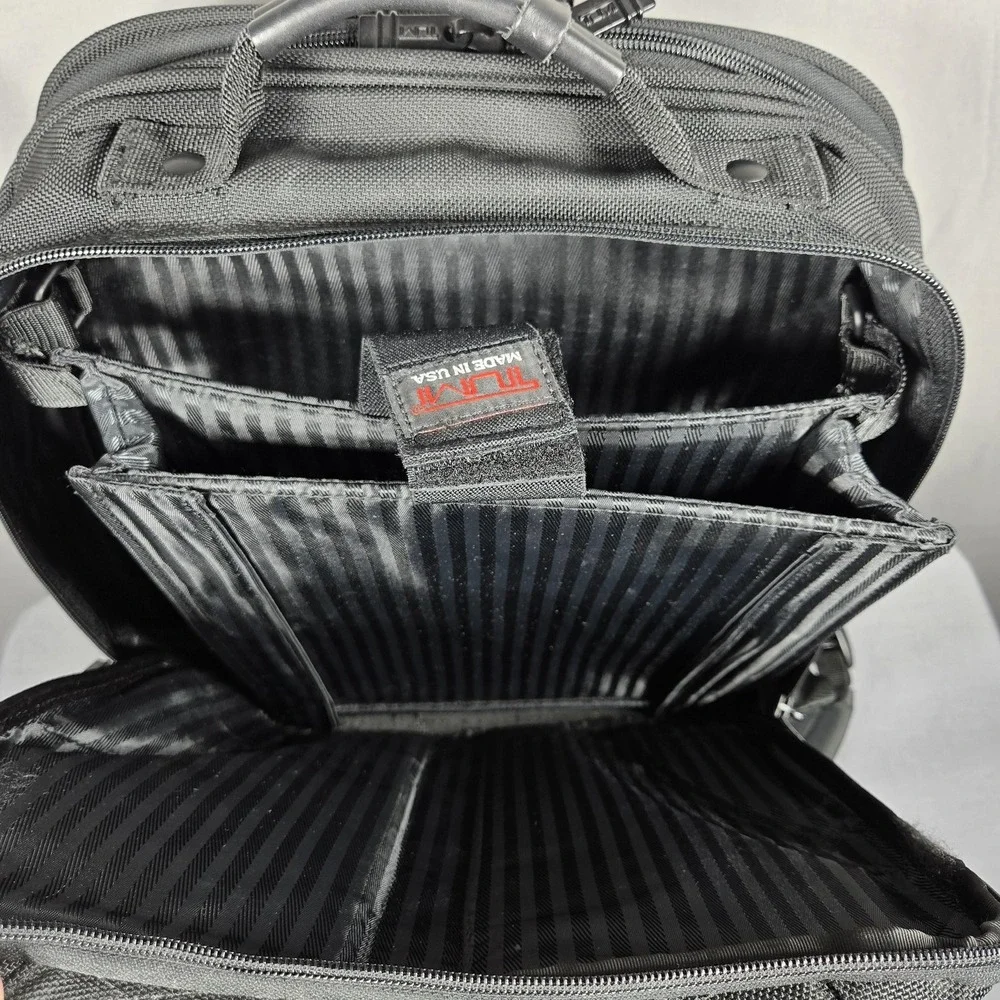 Vintage Tumi Alpha Backpack Black Ballistic Nylon Business Travel Organizer USA